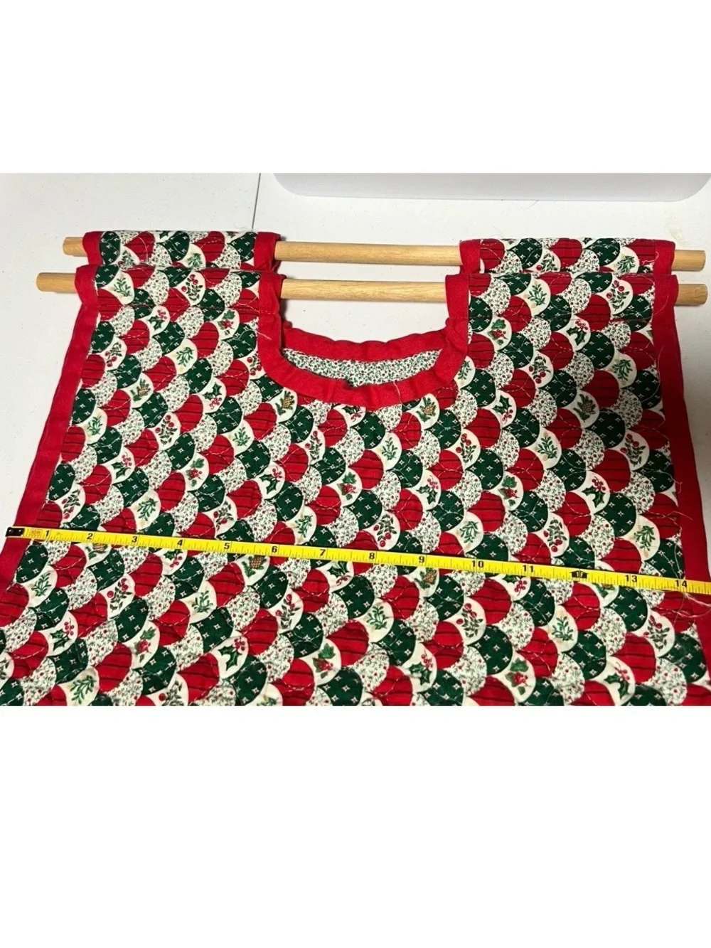 Vintage Handmade Christmas Print  Pot Holder Carrier Set Of 3